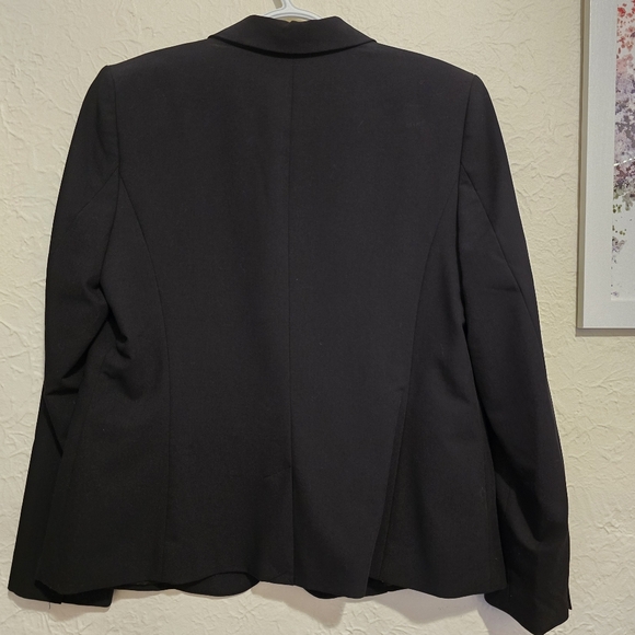 WORTHINGTON Black Womens Blazer 1 Button Closure Single Breasted Jacket Size 14 - Picture 16 of 17